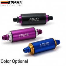 Epman Aluminum Racing Fuel Filter With Steel filter AN6 Fittings Purple EP-OF06